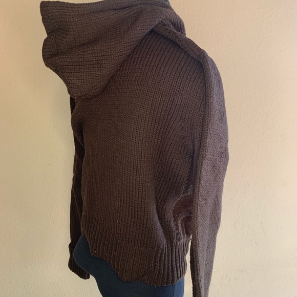 70s Hoodie Swede Sweater Size Medium Awesome Look in near perfect shape Brown - Picture 6 of 11